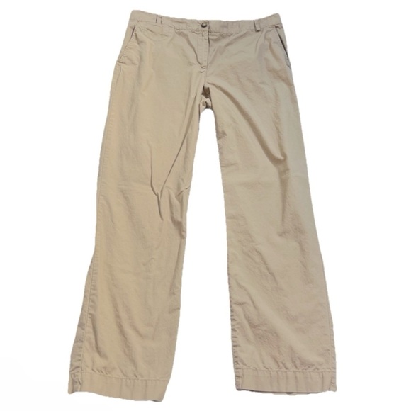 Talbots Pants - Talbots Boyfriend High Rise Straight Leg Khaki Solid Tan Cotton Chino Pants 14
